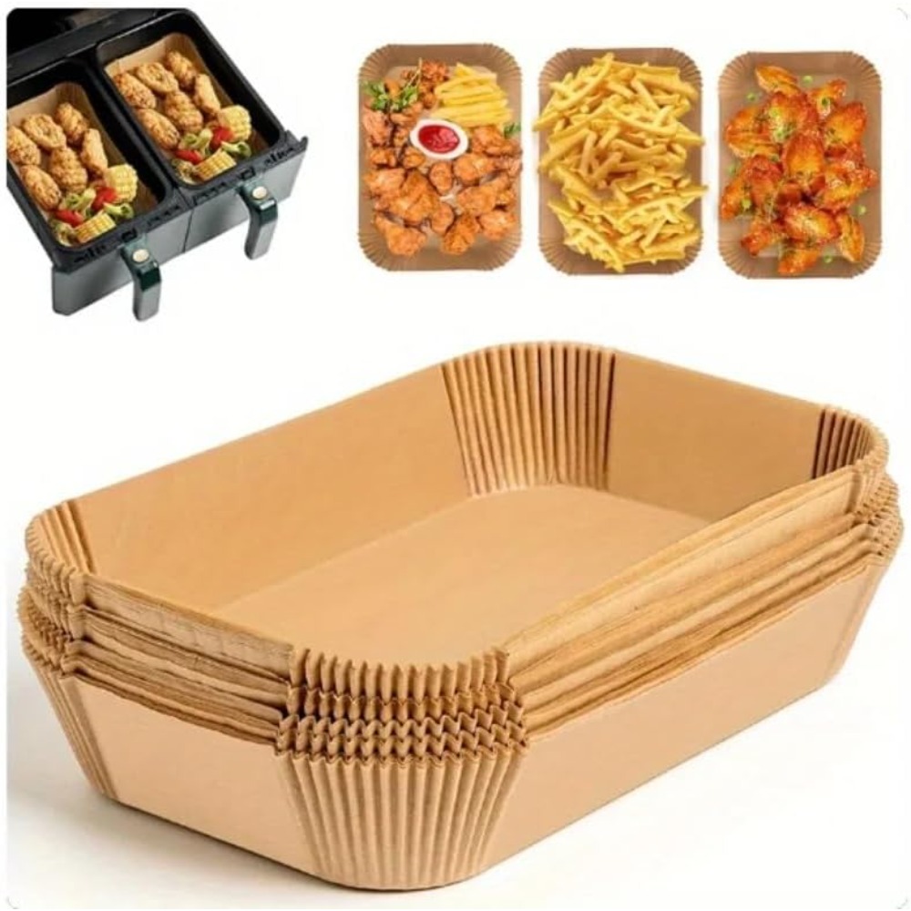 Commercial Kitchen Pots And Pans - 50/100pcs Disposable Air Fryer Paper Rectangle