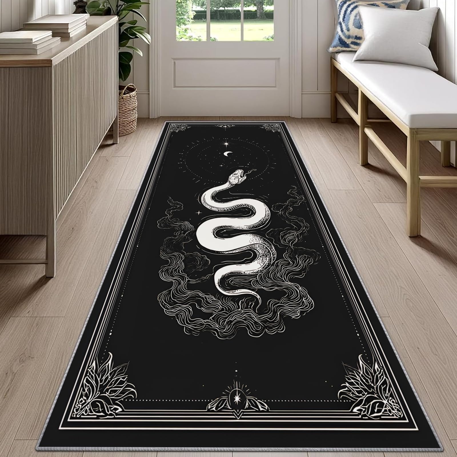 Commercial Kitchen Background - Gothic Snake Runner Rug Black Background