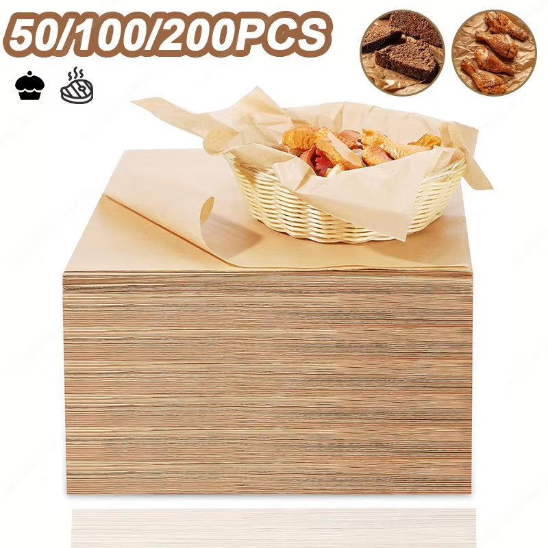 Commercial Kitchen Pots And Pans - 50/100/200PCS Baking Paper Parchment Baking Sheet