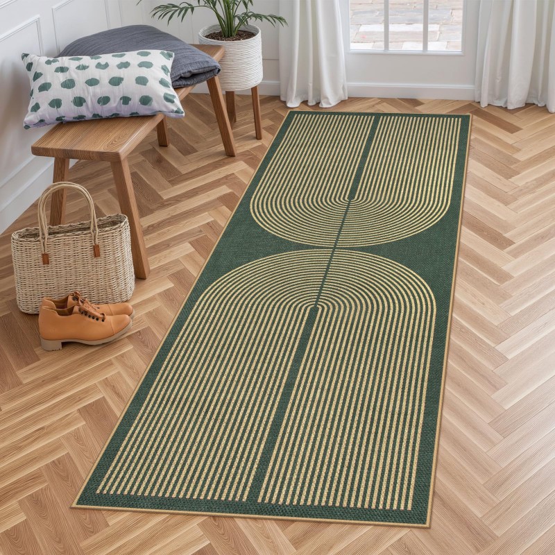 Commercial Kitchen Background - Art Deco Runner Rug Green Background