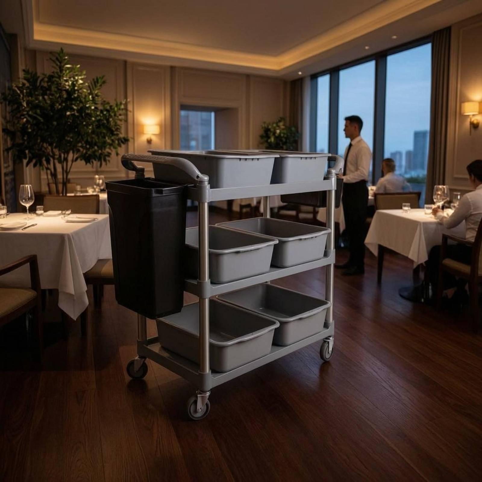 Commercial Kitchen Cleaning Services - Multi Shelf Commercial Service Cart Kitchen