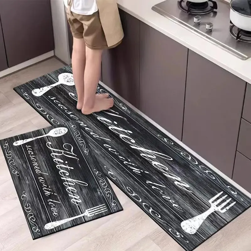 Kitchen Flooring Commercial - VIKAMA Washable Crystal Velvet Floor Mat