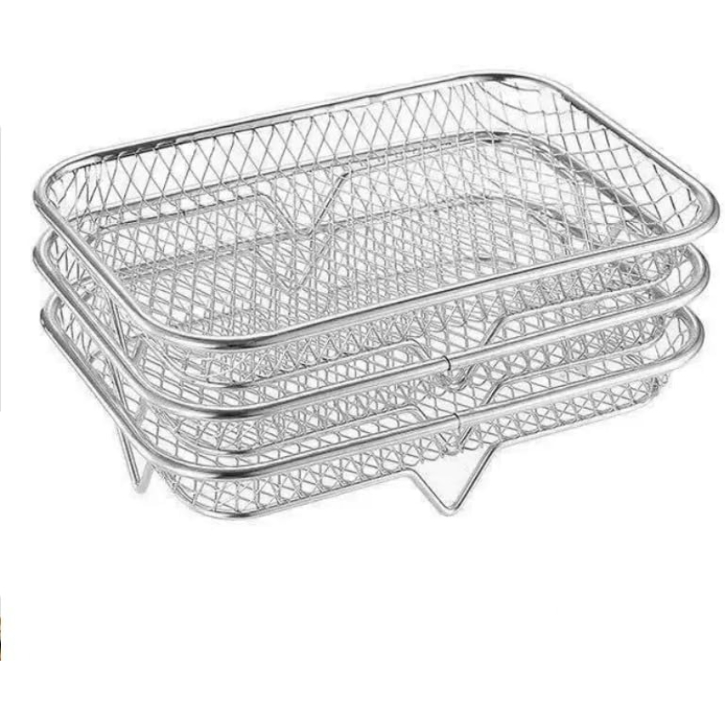 Commercial Kitchen Appliances - 7.68inch Rectangle Air Fryer Rack, 3Pcs