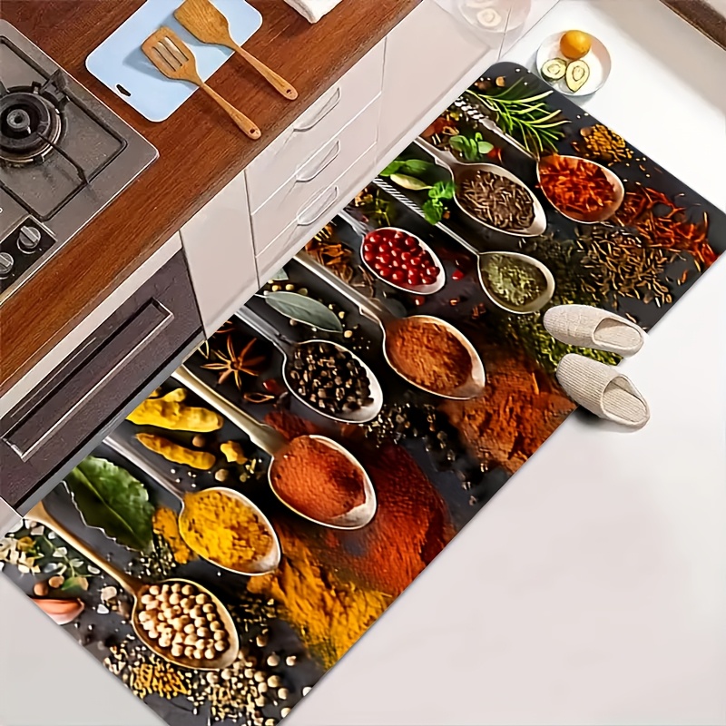 Commercial Kitchen Background - Colorful Cooking Spices Herb Seasoning Spoon