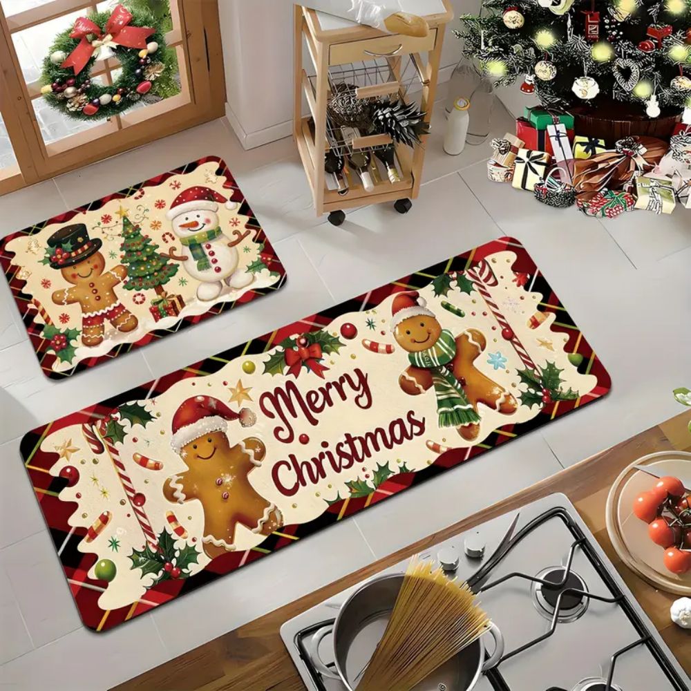 Kitchen Flooring Commercial - VIKAMA 1/2pcs Cartoon Christmas Gingerbread Man