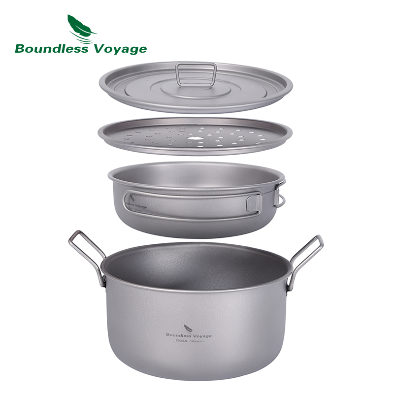 Commercial Kitchen Pots And Pans - Boundless Voyage Camping Cooking Pot Multifunctional