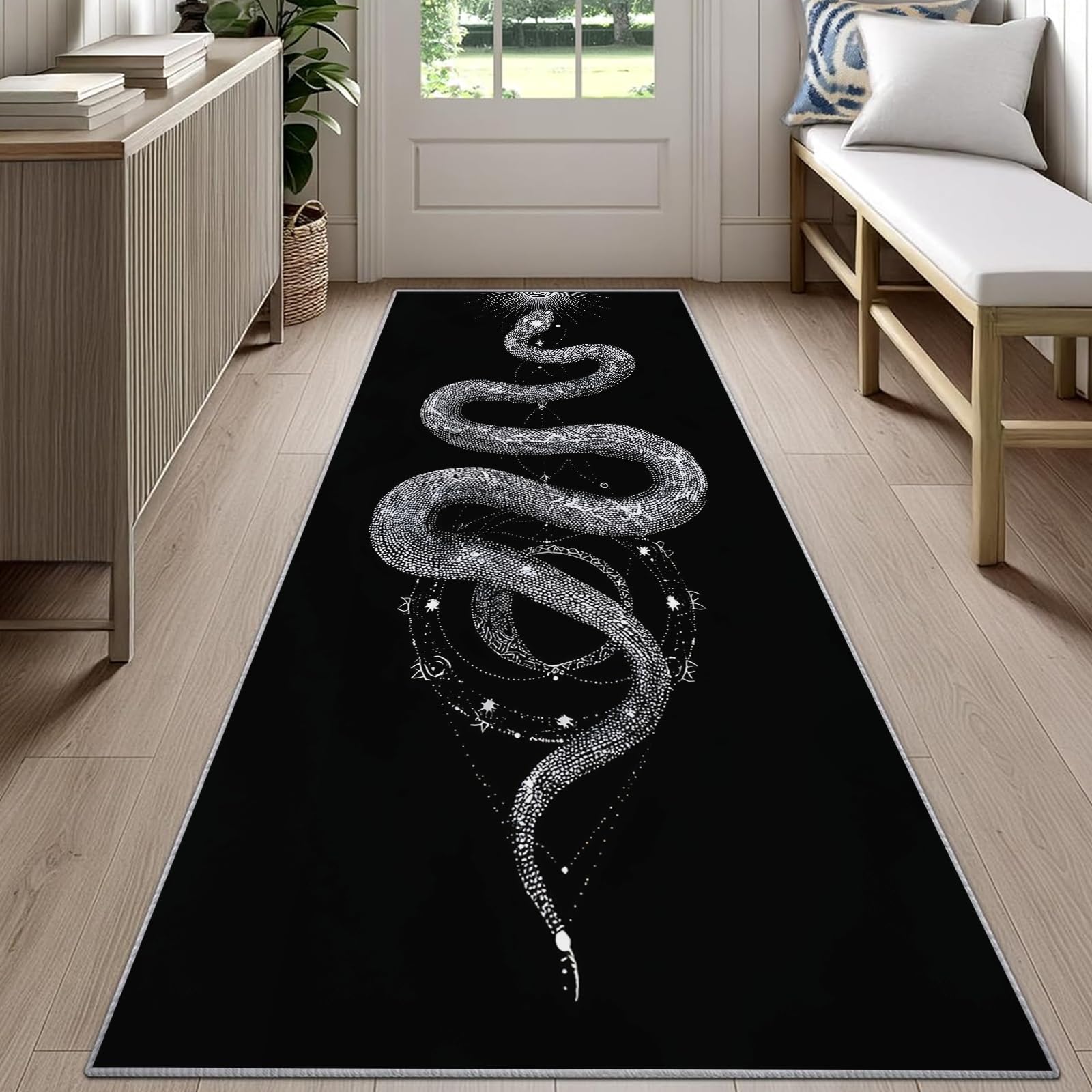 Snake Print Runner Rug Black B - огляд і ціна Commercial Kitchen Background