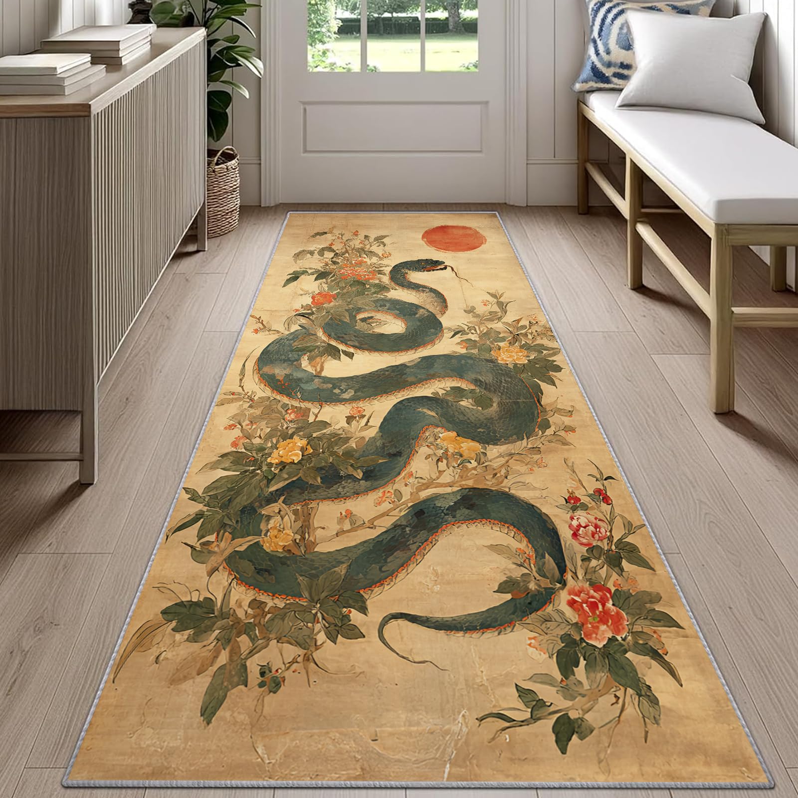 Snake Print Runner Rug Black B - огляд і ціна Commercial Kitchen Background