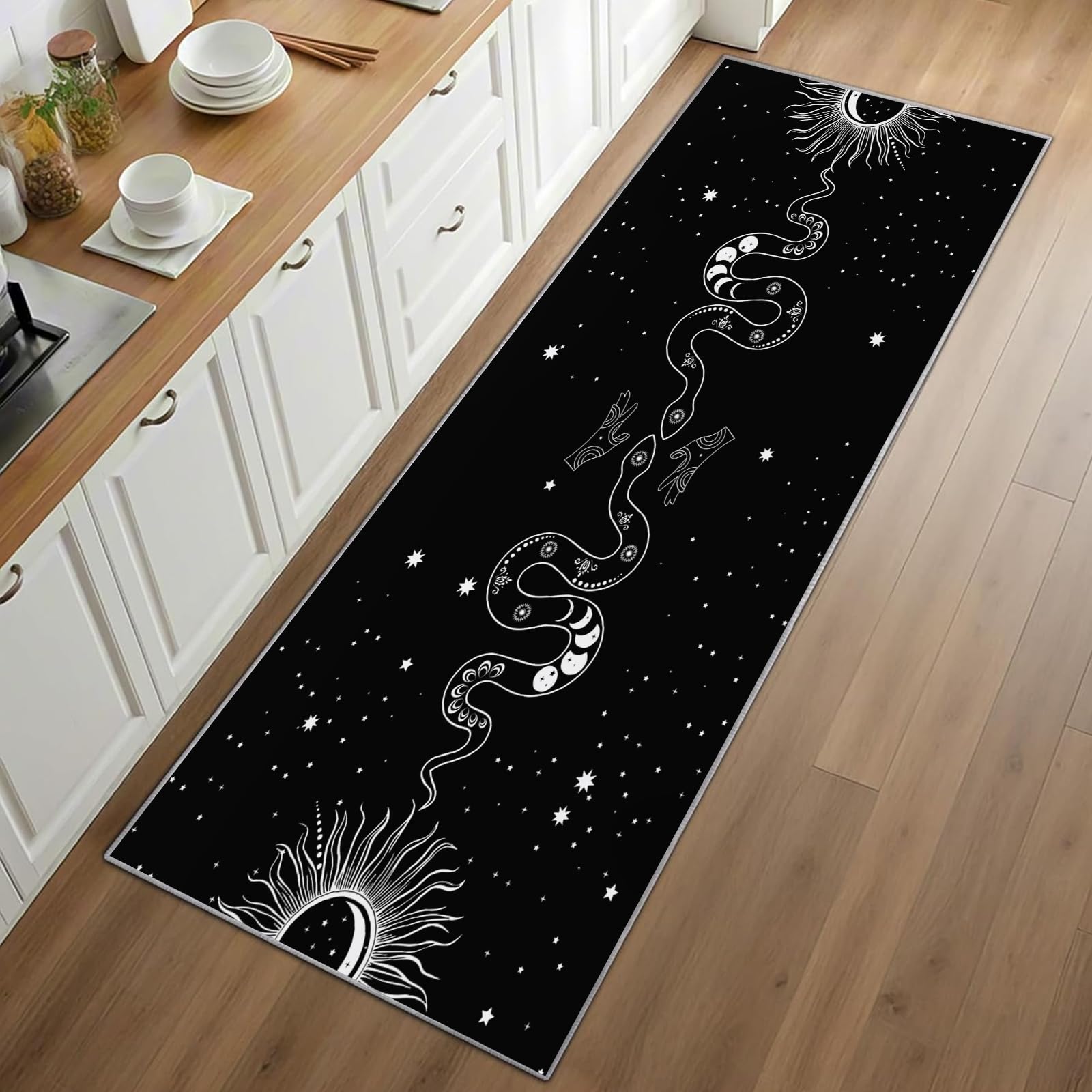 Gothic Snake Runner Rug Black  - огляд і ціна Commercial Kitchen Background