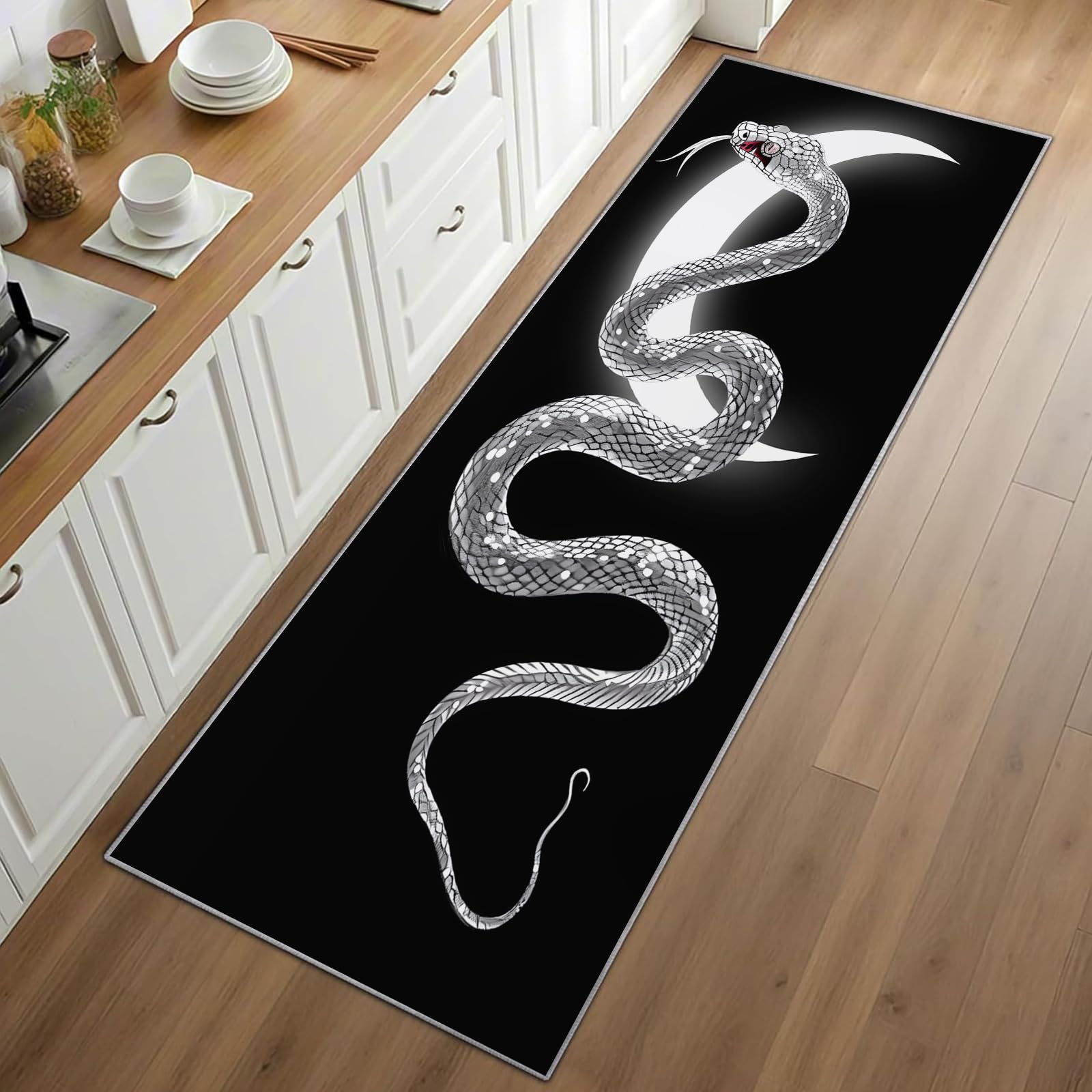 Gothic Snake Runner Rug Black  - огляд і ціна Commercial Kitchen Background