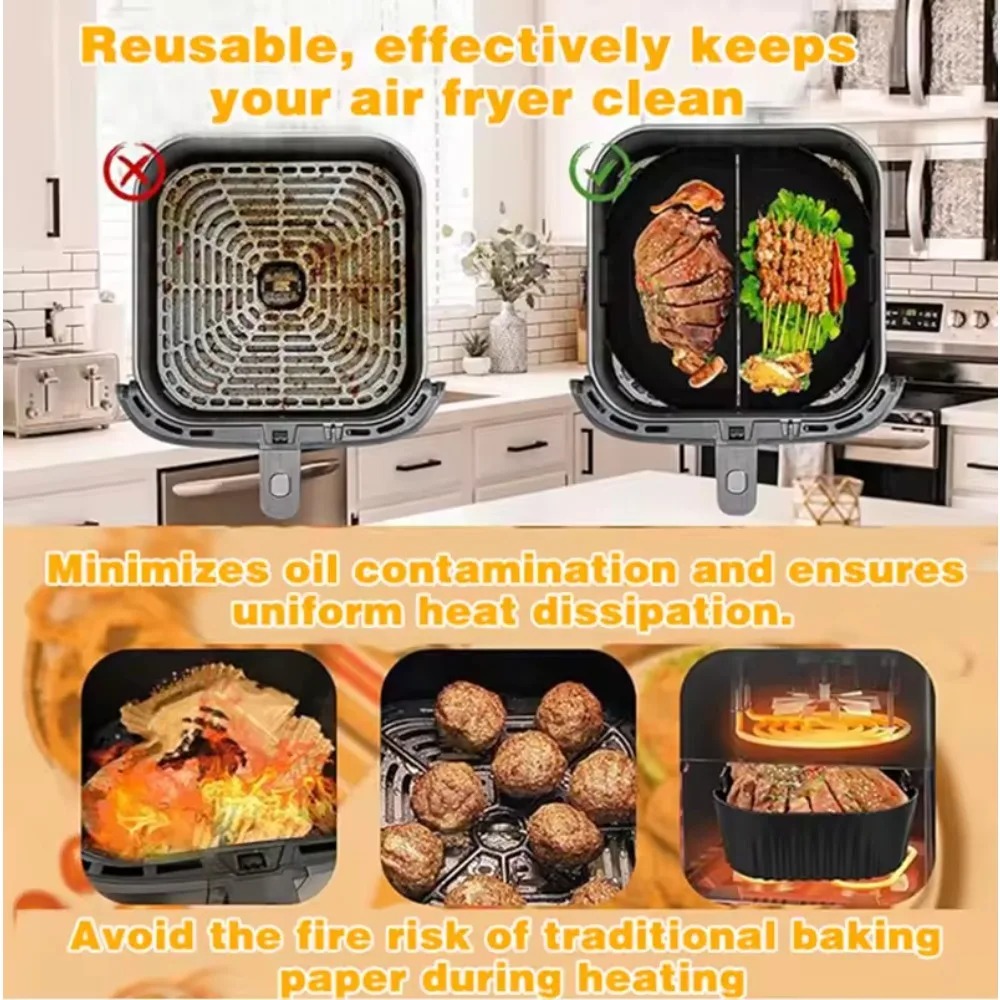 Silicone Air Fryer Mold Oil Fi - огляд і ціна Commercial Kitchen Pots And Pans