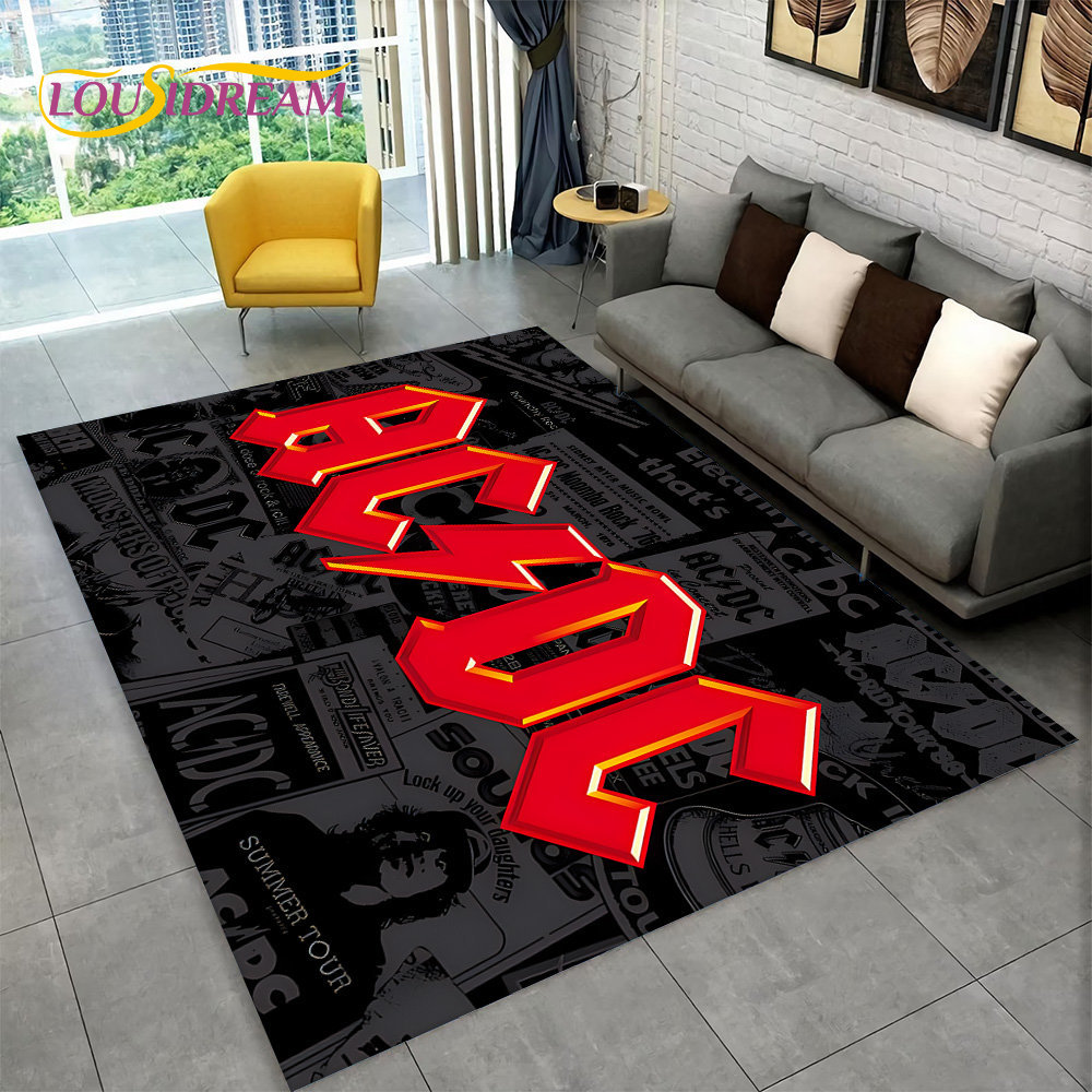 AC/DC Rock Band Area Rug Large - огляд і ціна Kitchen Flooring Commercial