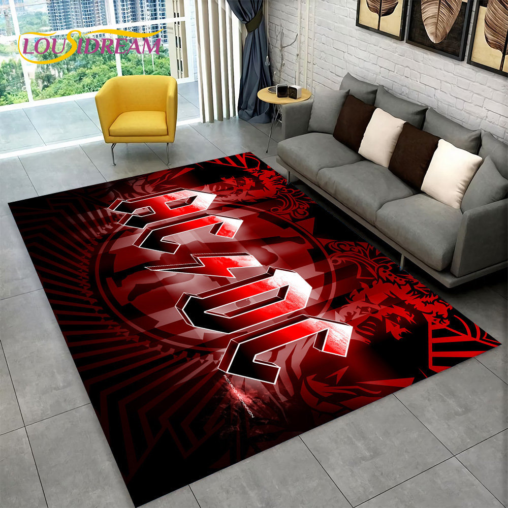 AC/DC Rock Band Area Rug Large - огляд і ціна Kitchen Flooring Commercial