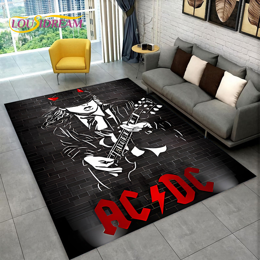AC/DC Rock Band Area Rug Large - огляд і ціна Kitchen Flooring Commercial
