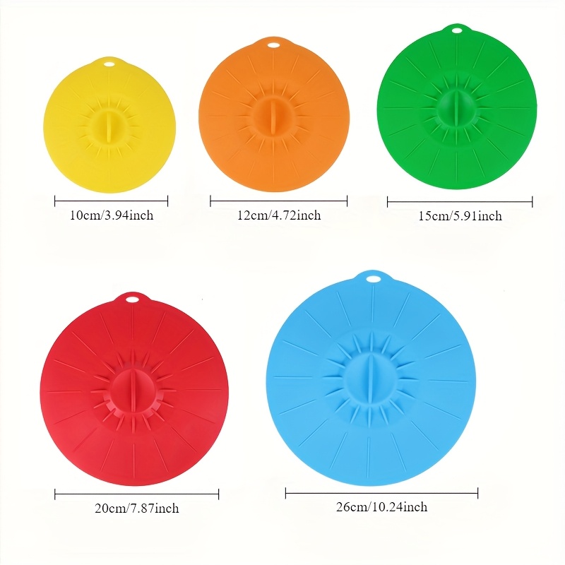 5-Piece Silicone Lids, Heat-Re - огляд і ціна Commercial Kitchen Pots And Pans